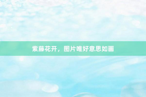 紫藤花开，图片唯好意思如画